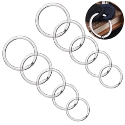 10Pcs/set Keyring Split Rings Stainless Steel Key Chain Accessories Flat Round Key Rings DIY Jewelry Making 15 20 25 30 35mm Dia
