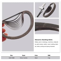10 Pcs Sanding Belts 330*10 MM 60-240 Grit Aluminum Oxide For Belt Sander Grinder Polisher Wood Fiberglass Rubber Plastic Metals