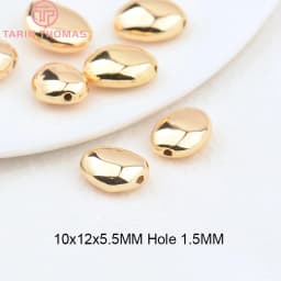 (2930)6PCS 7.8x8MM Hole 1.5MM 24K Gold Color Brass Irregular Spacer Beads Bracelet Beads High Quality Jewelry Making Accessorie
