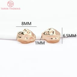 (2930)6PCS 7.8x8MM Hole 1.5MM 24K Gold Color Brass Irregular Spacer Beads Bracelet Beads High Quality Jewelry Making Accessorie