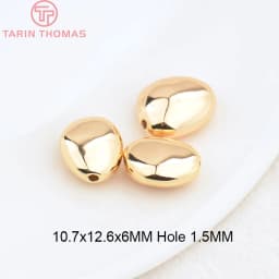 (2930)6PCS 7.8x8MM Hole 1.5MM 24K Gold Color Brass Irregular Spacer Beads Bracelet Beads High Quality Jewelry Making Accessorie