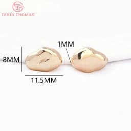 (2930)6PCS 7.8x8MM Hole 1.5MM 24K Gold Color Brass Irregular Spacer Beads Bracelet Beads High Quality Jewelry Making Accessorie