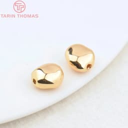 (2930)6PCS 7.8x8MM Hole 1.5MM 24K Gold Color Brass Irregular Spacer Beads Bracelet Beads High Quality Jewelry Making Accessorie