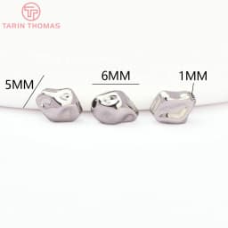 (2930)6PCS 7.8x8MM Hole 1.5MM 24K Gold Color Brass Irregular Spacer Beads Bracelet Beads High Quality Jewelry Making Accessorie