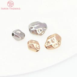 (2930)6PCS 7.8x8MM Hole 1.5MM 24K Gold Color Brass Irregular Spacer Beads Bracelet Beads High Quality Jewelry Making Accessorie