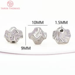 (2930)6PCS 7.8x8MM Hole 1.5MM 24K Gold Color Brass Irregular Spacer Beads Bracelet Beads High Quality Jewelry Making Accessorie