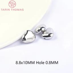 (2930)6PCS 7.8x8MM Hole 1.5MM 24K Gold Color Brass Irregular Spacer Beads Bracelet Beads High Quality Jewelry Making Accessorie