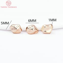 (2930)6PCS 7.8x8MM Hole 1.5MM 24K Gold Color Brass Irregular Spacer Beads Bracelet Beads High Quality Jewelry Making Accessorie