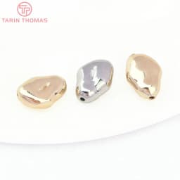 (2930)6PCS 7.8x8MM Hole 1.5MM 24K Gold Color Brass Irregular Spacer Beads Bracelet Beads High Quality Jewelry Making Accessorie