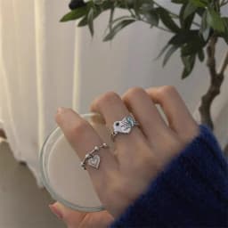 925 Sterling Silver New Simple Design Rings Heart Tassel Shape Retro Distressed Opening Handmade Ring Fashion Fine Jewelry