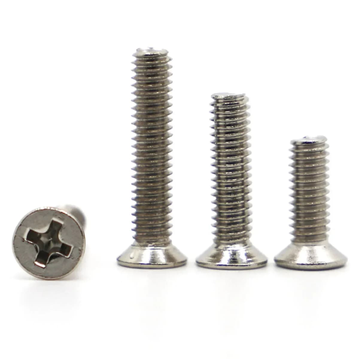 50/100pcs Nickel Plated KM Screw Cross Flat Countersunk Head Phillips Screws M1.2 M1.4 M1.7 M2 M2.5 M3 M4