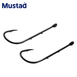 Mustad 92647 Long Handle Casting Fishing Hooks Double Backstab Worm Barbed Live Bait Hooks Pesca Fish Accessories
