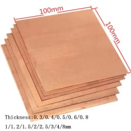 1PCS Thick 0.3-8mm 100x100 99.9% Purity Copper Metal Sheet Plate Nice Mechanical Behavior and Thermal Stability Copper Plate