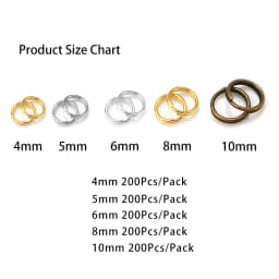 100-200pcs/Lot 4 5 6 8 10 12mm Open Jump Rings Double Loops Split Rings Connectors For Jewelry Making Accessories DIY Necklace