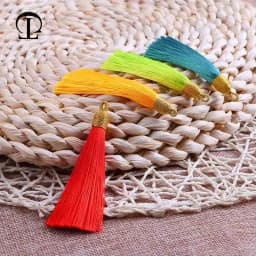 5Pcs/lot 8cm GoldenCap Tassel Silk Fringe Mini Tassel Bangs Flower Tassel For DIY Jewelry Earrings Accessories Home Decoration