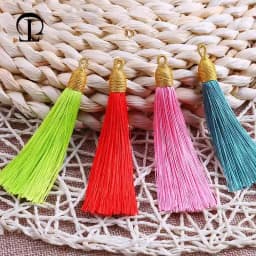 5Pcs/lot 8cm GoldenCap Tassel Silk Fringe Mini Tassel Bangs Flower Tassel For DIY Jewelry Earrings Accessories Home Decoration
