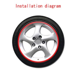 16Pcs Strips Wheel Sticker Red Decals 18" Reflective Rim Tape Decor for Bike Motorcycle Auto Exterior Accessories Universal