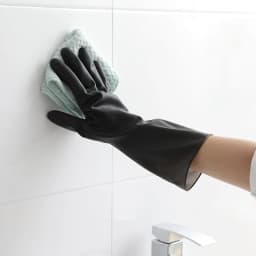 1 Pair Black Gloves Home Washing Cleaning Gloves Garden Kitchen Dish Fingers Rubber Dishwashing Household Cleaning Gloves