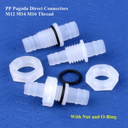 5~200pcs M12~M16 To 8~12mm PP Pagoda Direct Connector With Nut O-Ring Aquarium Tank Air Pump Adapter Irrigation Water Hose Joint