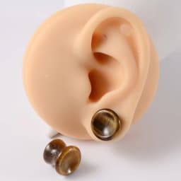 1PC New Design Amethyst Tiger Cat Eye Howlite Crystal Stone Concave Ear Plug Double Flare Solid Gauge Piercing Jewelry