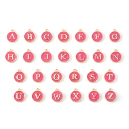 10pcs 12mm English Alphabet Pendant Enamel Charms Initial Letter Pendants For Jewelry Making Handmade DIY Bracelet Earrings