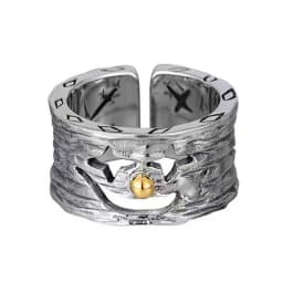 Retro Gothic Men Ladys Rings Clown Playing Cards Hip Hop Rock Ring Titanium Steel Alloy Ancient SilverColor Hip Hop Rock Jewelry