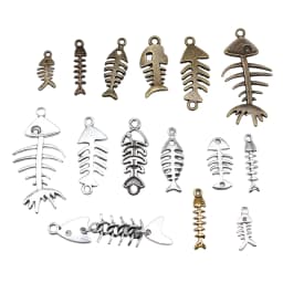 20pcs Fish Bone Charms For Jewelry Making Antique Bronze Silver Color Pendants DIY Crafts Making Findings Handmade Jewelry