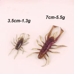 WESTBASS 4PCS Soft Swimbaits 3.5cm-7cm Silicone Creature Insect Baits Rubber Shrimp Wobblers Lilelike Fishing Lures Isca Pesca