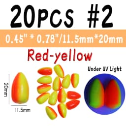 WIFREO 20PCS Fishing Foam Float Bobber Buoys Bullet Oval Floats  for Fly Fishing Pompano Bottom Rigs Saltwater Fishing Accessory