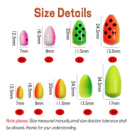 WIFREO 20PCS Fishing Foam Float Bobber Buoys Bullet Oval Floats  for Fly Fishing Pompano Bottom Rigs Saltwater Fishing Accessory