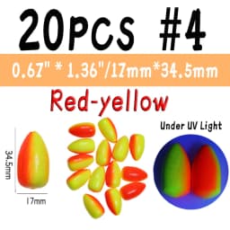 WIFREO 20PCS Fishing Foam Float Bobber Buoys Bullet Oval Floats  for Fly Fishing Pompano Bottom Rigs Saltwater Fishing Accessory