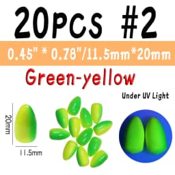 WIFREO 20PCS Fishing Foam Float Bobber Buoys Bullet Oval Floats  for Fly Fishing Pompano Bottom Rigs Saltwater Fishing Accessory