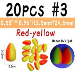 WIFREO 20PCS Fishing Foam Float Bobber Buoys Bullet Oval Floats  for Fly Fishing Pompano Bottom Rigs Saltwater Fishing Accessory