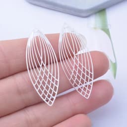 6pcs gold color Oval Charms Thin Pendant Silver Plated Jewelry Earring Findings
