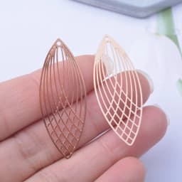 6pcs gold color Oval Charms Thin Pendant Silver Plated Jewelry Earring Findings