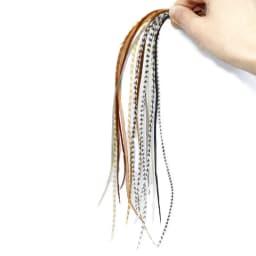 10pcs/lot Feathers Mix Natural Color Grizzly Rooster Saddle Hackles Whiting Black Brown Long Fly Tying Feathers Hair Accessories