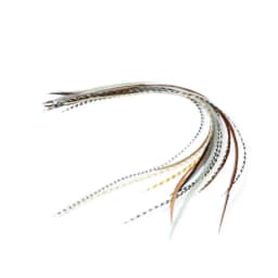10pcs/lot Feathers Mix Natural Color Grizzly Rooster Saddle Hackles Whiting Black Brown Long Fly Tying Feathers Hair Accessories