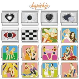 Hapiship New Original Daisy Colour Best Friends friendship Italian Charms Fit 9mm Bracelet Stainless Steel Jewelry Making DJ512