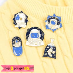 Astronaut Enamel Pins Cartoon Universe Adventure Space Brooches Backpacks Clothes Lapel Bag Pin Badge Jewelry Gift for Friends