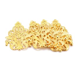 10/30/50pcs Wholesale Filigree crafts Hollow Embellishments Findings Jewelry Accessories Bronze Tone ornaments 35mm 48mm