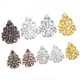 10/30/50pcs Wholesale Filigree crafts Hollow Embellishments Findings Jewelry Accessories Bronze Tone ornaments 35mm 48mm