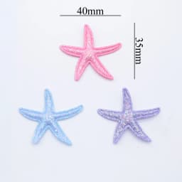 30Pcs Kawaii Glitter Starfish Applique for DIY Clothes Hat Shoes Decor Patches Handmade Headwear Hair Clips Bow Accessories