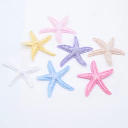 30Pcs Kawaii Glitter Starfish Applique for DIY Clothes Hat Shoes Decor Patches Handmade Headwear Hair Clips Bow Accessories