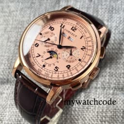 Corgeut Green/Pink/White/Black/Blue 42mm Multifunctional ST1655 Polished Automatic Men's Wristwatch Leather Strap