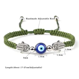 Adjustable Handmade Braided String Bracelet Women Men Blue Turkish Evil Eyes Beads Bracelet Elephant Bangle Couple Lucky Jewelry