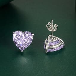 s925 silver sweet heart-shaped fashion temperament love colored gemstones 10*10mm earrings luxury jewelry high-quality jewelry