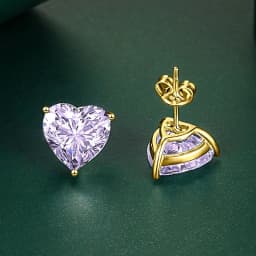 s925 silver sweet heart-shaped fashion temperament love colored gemstones 10*10mm earrings luxury jewelry high-quality jewelry