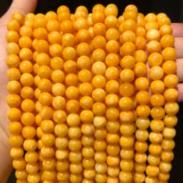 6 8 10 12mm Yellow Beeswax Jades Chalcedony Stone Beads Natural Round Loose Beads For Jewelry Making DIY Bracelet Accessories