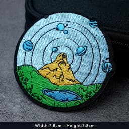 UFO Nebula Landscape Patches Embroidery For T-Shirt Iron On Appliques Clothes Jeans Stickers Badges Mountain Peak