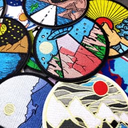UFO Nebula Landscape Patches Embroidery For T-Shirt Iron On Appliques Clothes Jeans Stickers Badges Mountain Peak
